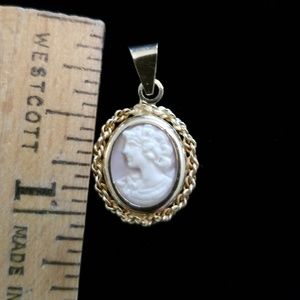 Pendant 14kt bezel around a pink cameo